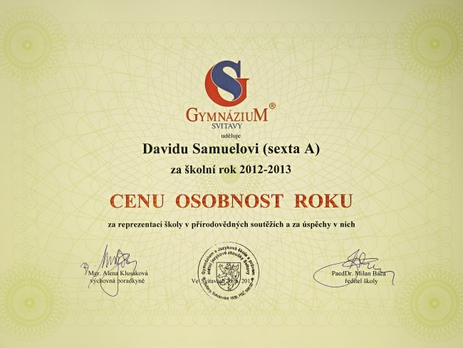 D. Samuel Osobností roku 2012-2013